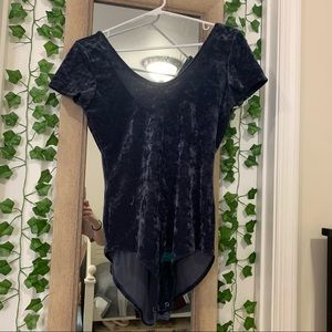 Gray velvet bodysuit